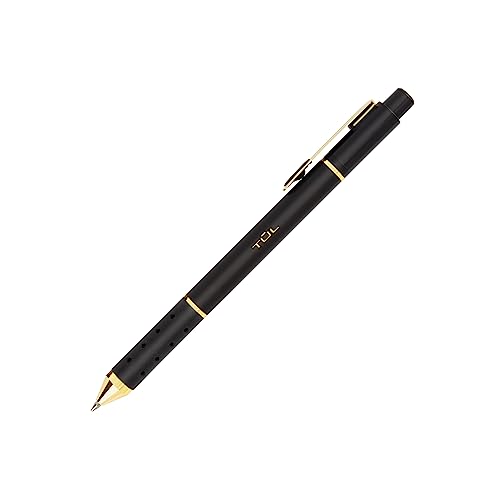 TUL® GL Series Retractable Gel Pens, Mixed Metals, Medium Point, 0.7 mm, Black Barrel, Black Ink, Pack Of 4 Pens