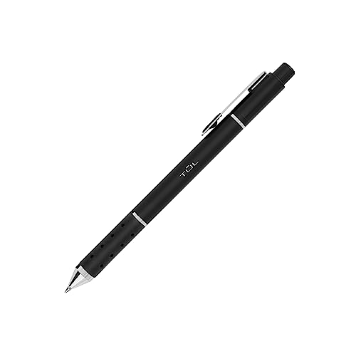 TUL® GL Series Retractable Gel Pens, Mixed Metals, Medium Point, 0.7 mm, Black Barrel, Black Ink, Pack Of 12 Pens