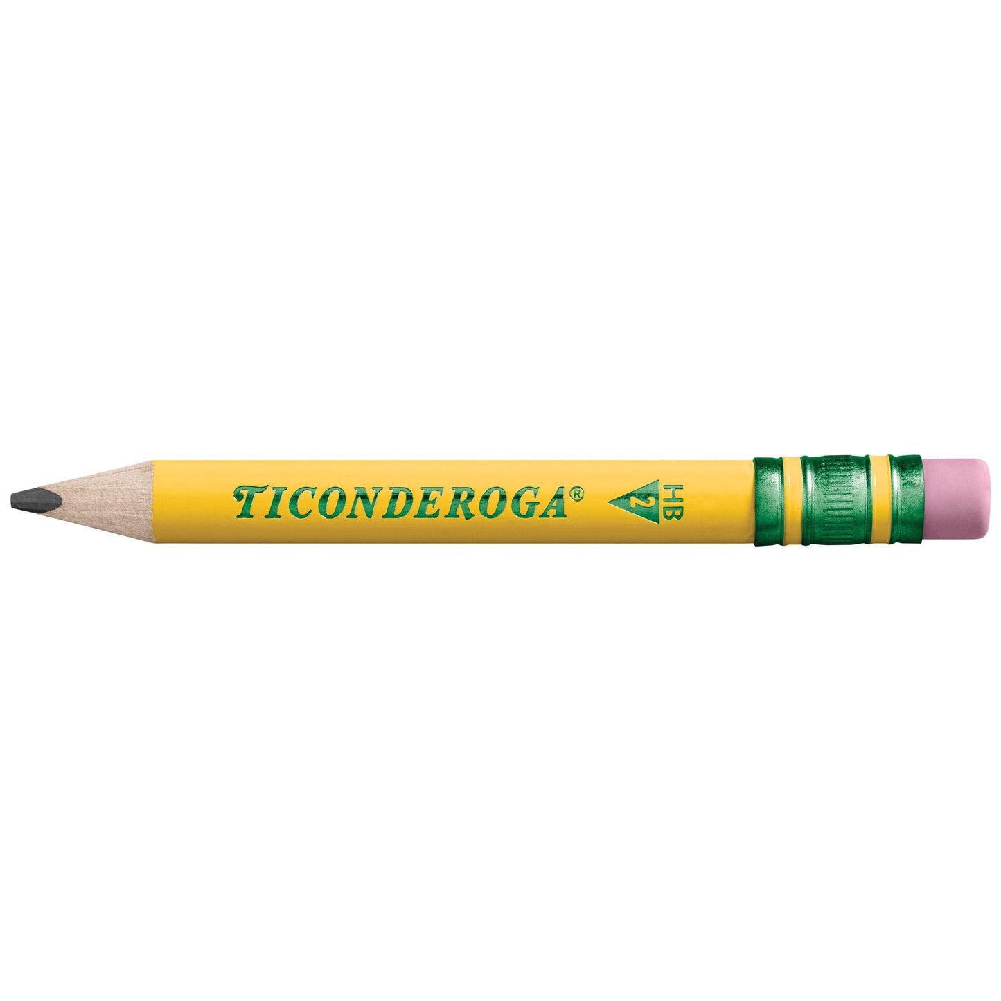 Ticonderoga My First Half-Size Wooden Pencils, Large Triangle-Barrel Pre-Sharpened #2 (HB) Short 4.5" Yellow Pencils with Erasers, Yellow, 12/Pack