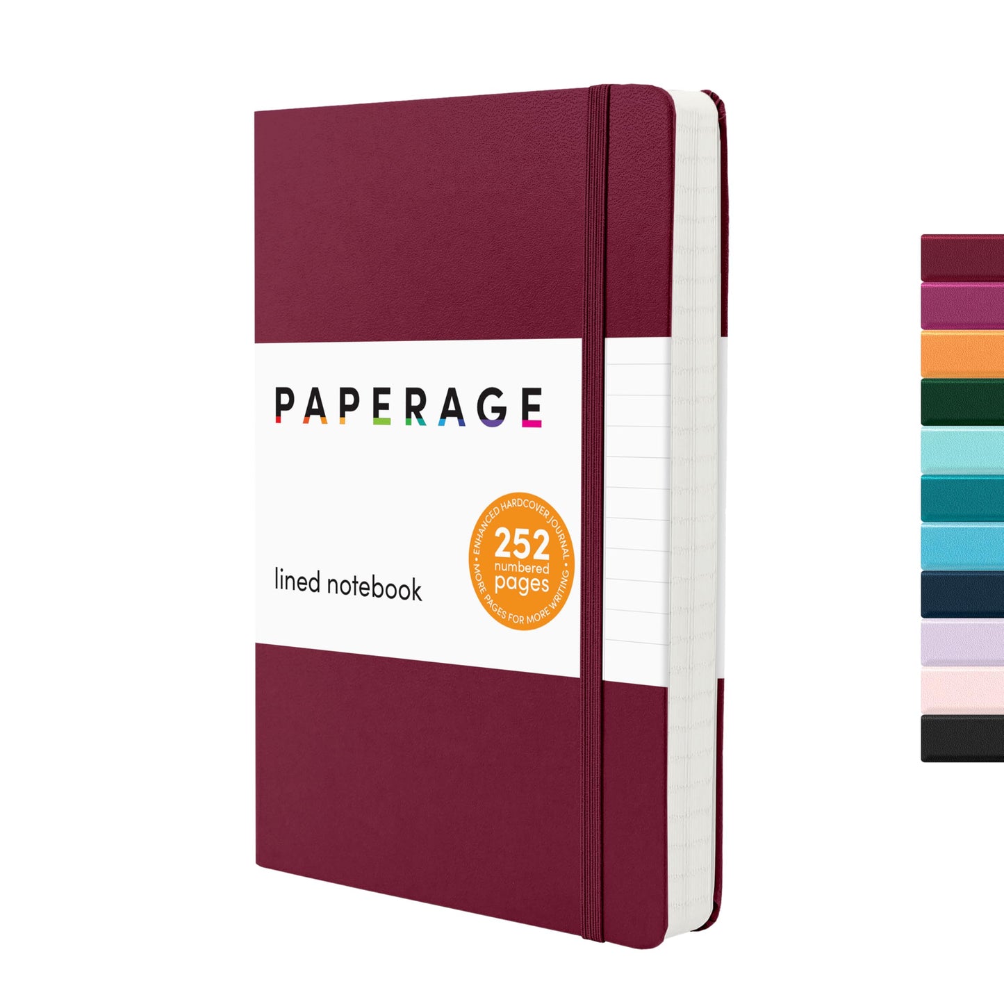 PAPERAGE Lined Journal Notebook, (Blush), 160 Pages, Medium 5.6 in x 8 in - 100 GSM Thick Paper – Hardcover Journaling Notebook for Work, School & Note Taking