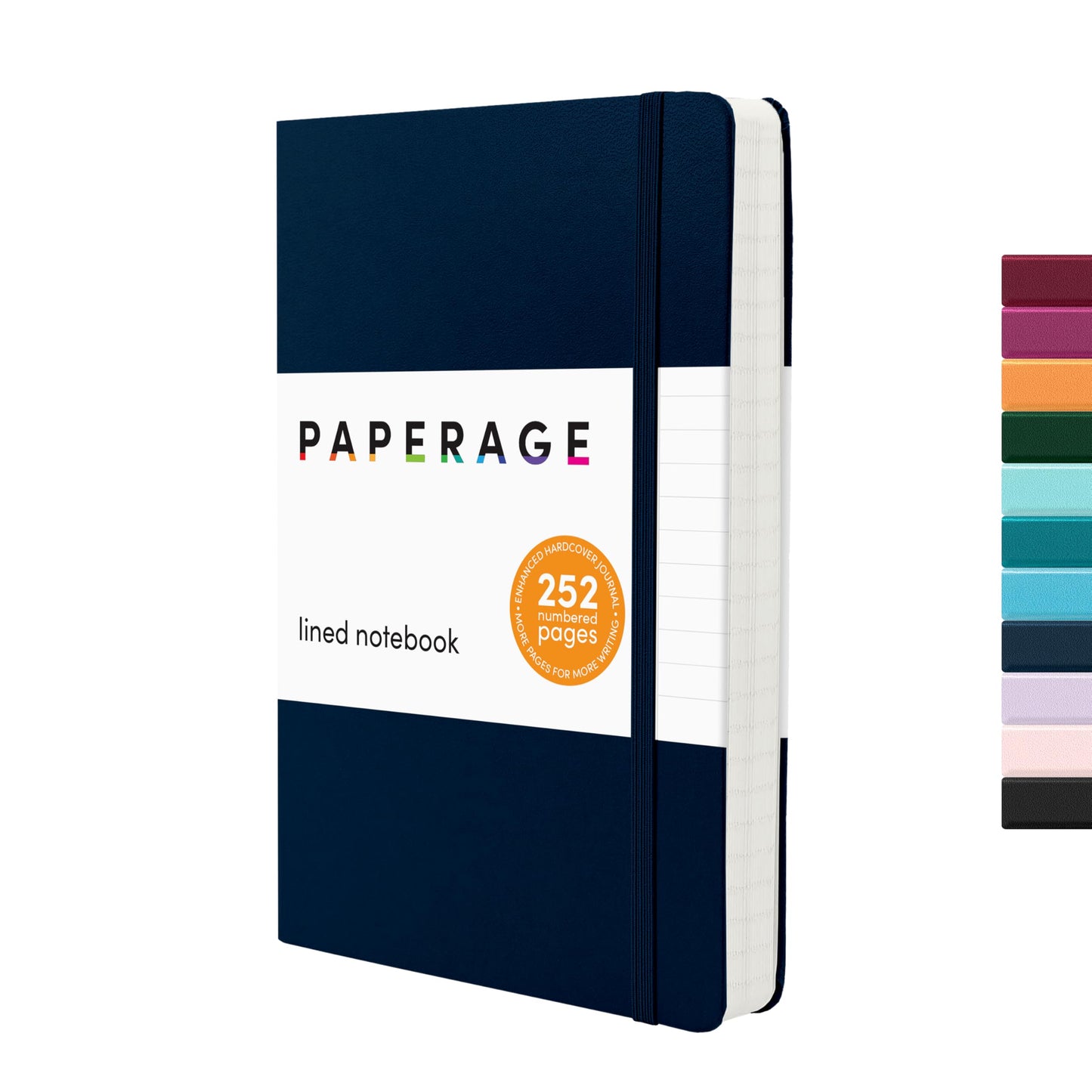 PAPERAGE Lined Journal Notebook, (Blush), 160 Pages, Medium 5.6 in x 8 in - 100 GSM Thick Paper – Hardcover Journaling Notebook for Work, School & Note Taking