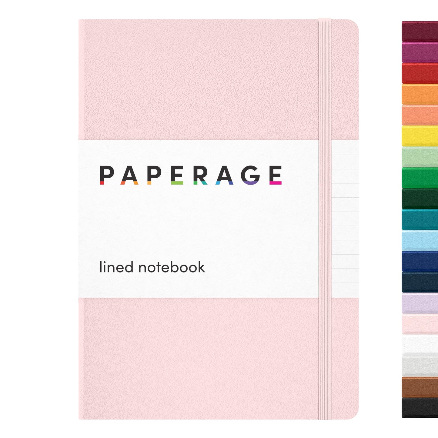 PAPERAGE Lined Journal Notebook, (Blush), 160 Pages, Medium 5.6 in x 8 in - 100 GSM Thick Paper – Hardcover Journaling Notebook for Work, School & Note Taking
