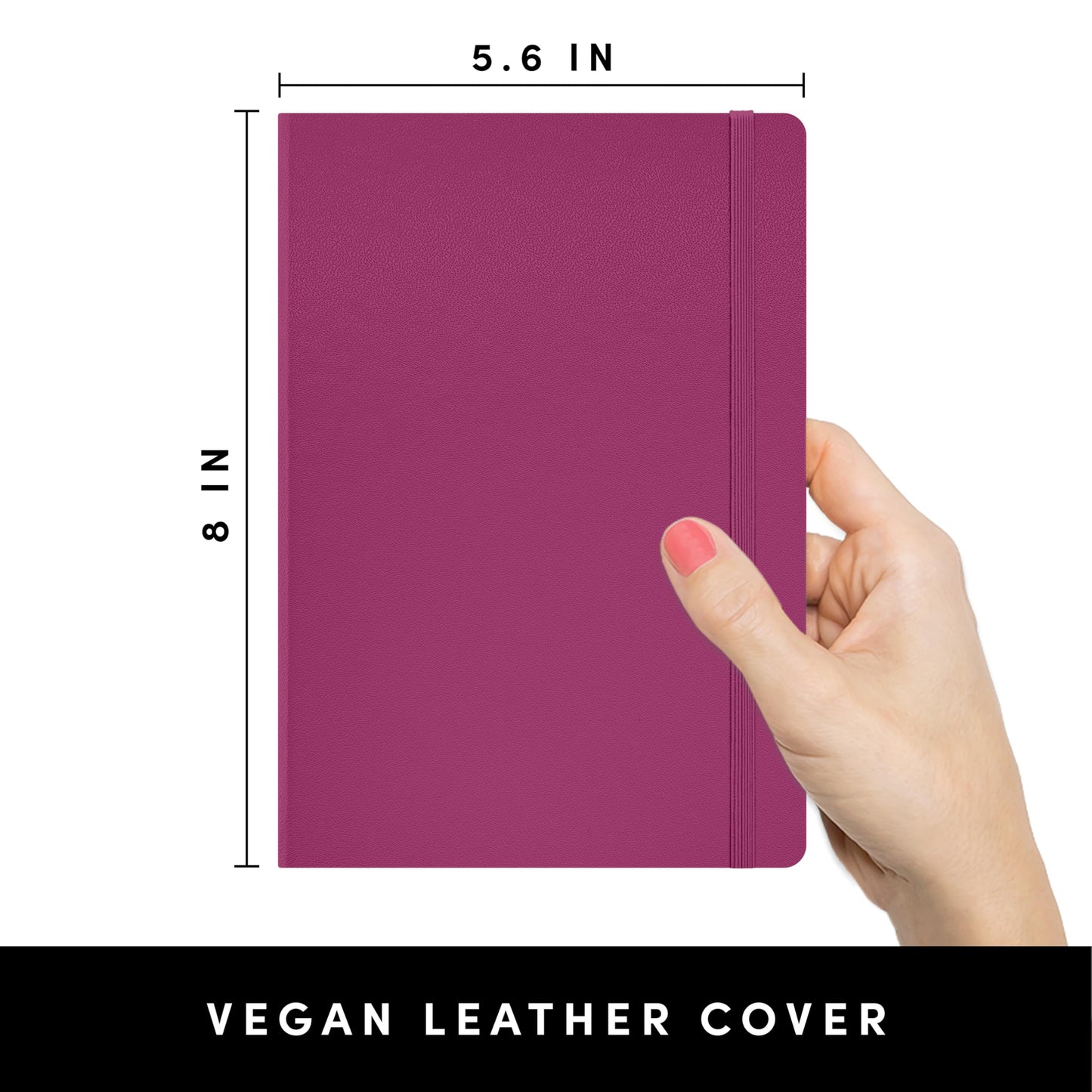 PAPERAGE Lined Journal Notebook, (Blush), 160 Pages, Medium 5.6 in x 8 in - 100 GSM Thick Paper – Hardcover Journaling Notebook for Work, School & Note Taking