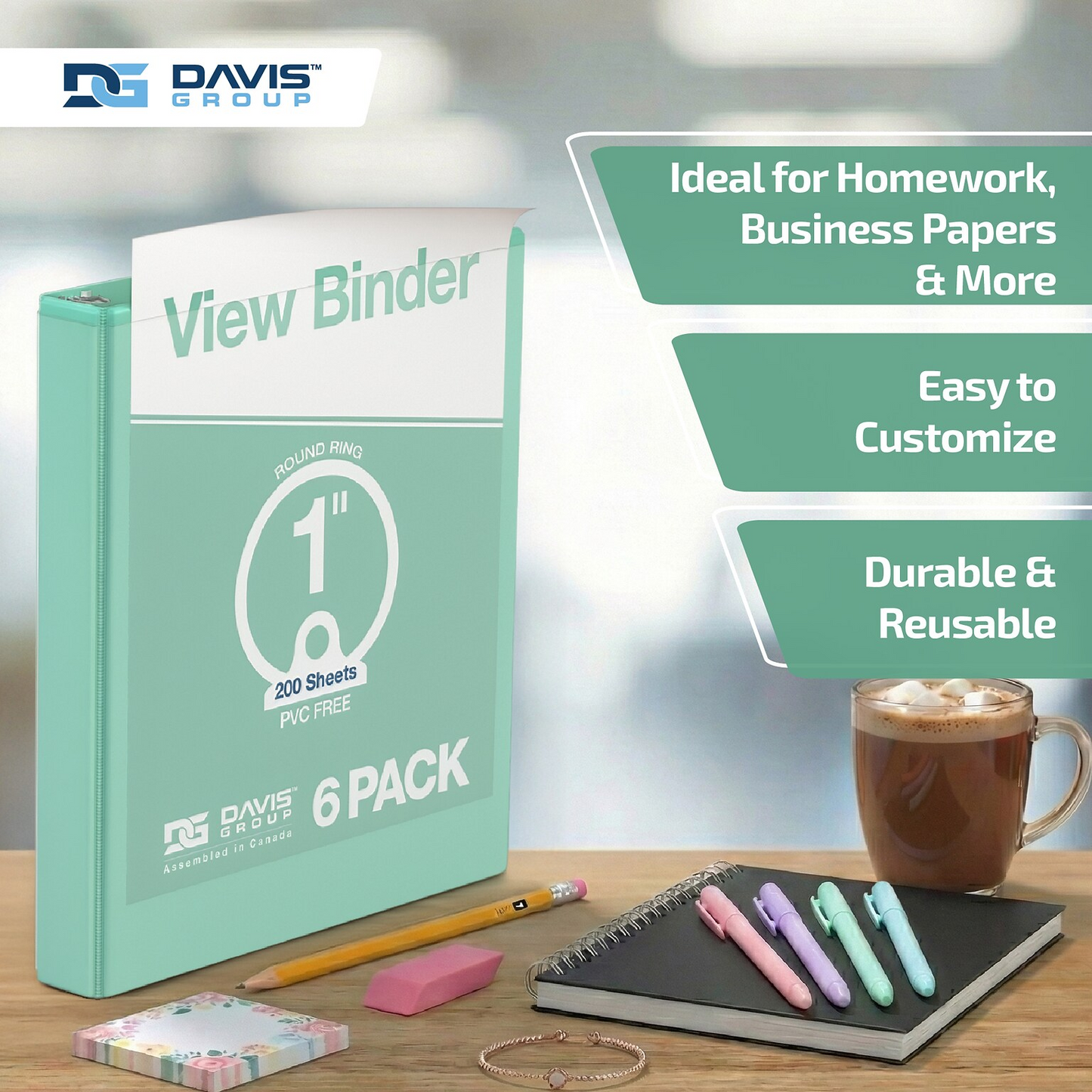 Davis Group Economy View Binders - Pastel Colors