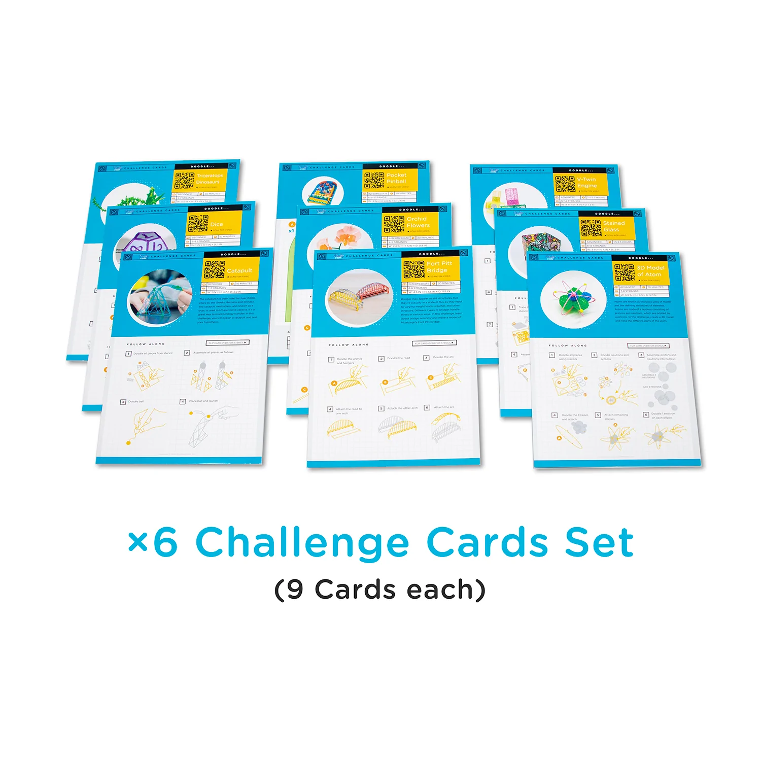 Ready2STEM - 3Doodler Create+ Learning Pack - 6 pens